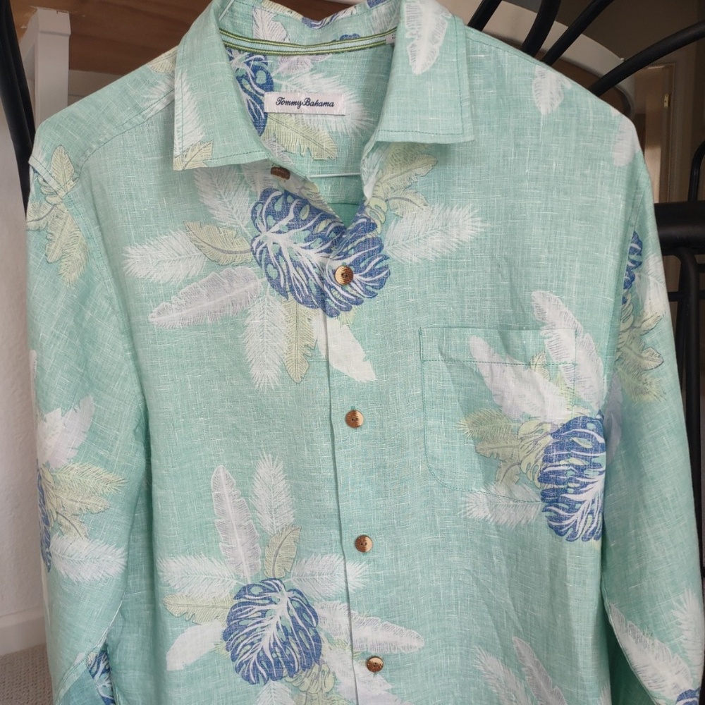 Tommy Bahama Hawaiian Shirt - Long sleeve Teal